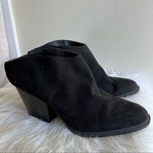 Brash black faux suede leather shoes boots size 11